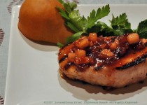Grilled Pork Loin Chops with Yams and Apples