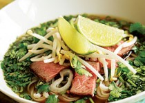 VIETNAMESE RICE NOODLE SOUP WITH BEEF AND FRESH HERBS