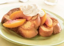 French Toast with Peaches and Wisconsin Mascarpone Cream