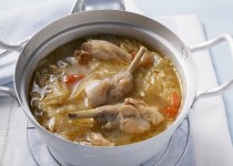 Rabbit Soup with Garlic and Peppers